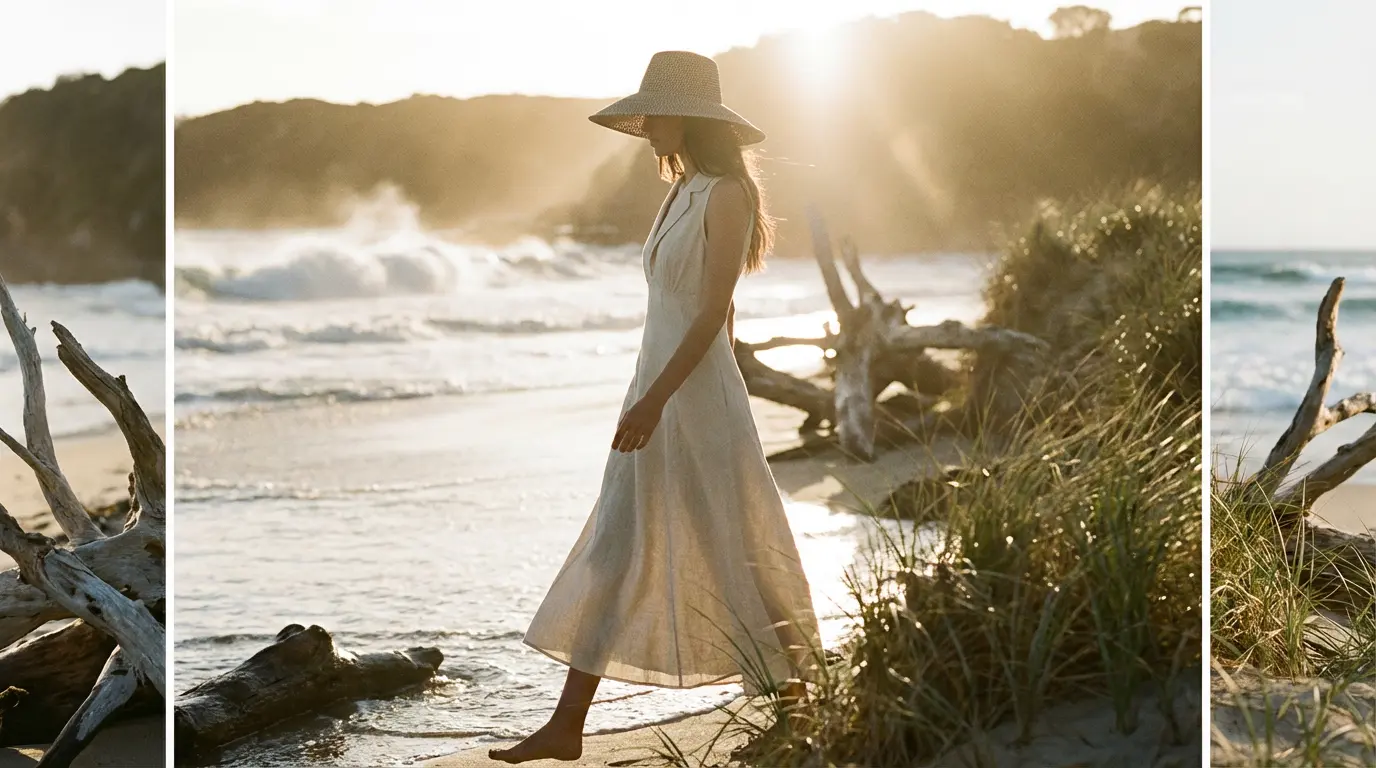 Women's White Linen Dress